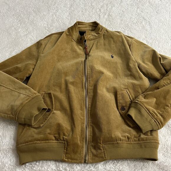 Polo Ralph Lauren Corduroy Brwn Eisenhower Jacket Sz XL Plaid Green Insulation - Picture 2 of 10